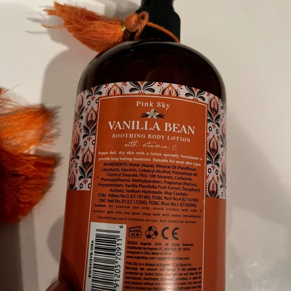 Vanilla‎ Bean Soothing Body Lotion by Pink Sky (SET OF TWO) (16.9 oz) (new/h/x)